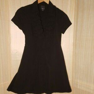 Aryn K Womens Black Short Sleeve Button Down Shirt Dress Large